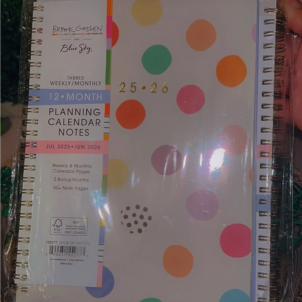Blue Sky Polka Dot Planner with Spiral Binding 2planners